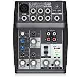 Mezclador Behringer XENYX 502 Premium de 5 entradas y 2 buses con preamplificador de micrófono XENYX y ecualizadores británicos