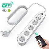 TAOCOCO Regleta inteligente, Smart Power Strip con 4 zócalos y 3 USB, Admite control por voz/Control remoto/Temporizador para la aplicación/Compatible con Alexa Google Home e IFTTT Multiplex Smart