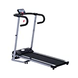 HOMCOM Cinta de Correr Plegable Cinta de Andar Eléctrica Velocidad de 1-10km/h con Pantalla LCD y Carga Máx. 110 kg para Fitness Hogar Oficina 120,5x60x116 cm Negro y Gris