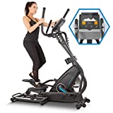 CAPITAL SPORTS Helix Star MR Bicicleta elíptica con ordenador - Máquina de correr elíptica , Bluetooth , 32 niveles , Aplicación móvil , Inercia de 21 kg , Soporte para tablet , Pulsómetro , Negro