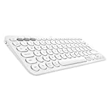 Logitech K380 Teclado Inalámbrico Multi-Dispositivo para Windows/Apple iOS/Android/Chrome, Bluetooth, Diseño Compacto, PC/Mac/Portátil/Smartphone/Tablet/Apple TV, Disposición QWERTY Español - Blanco