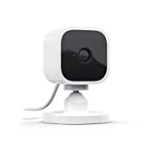 Blink Mini | Cámara de seguridad inteligente compacta, interior, cableada, vídeo HD 1080p, detección de movimiento, audio bidireccional, fácil de configurar, compatible con Alexa | 1 cámara (blanco)