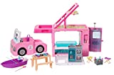 Barbie Caravana para acampar 3 en 1 con piscina, camioneta, barca y 5 accesorios (Mattel GHL93)