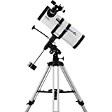 Zoomion Gravity 150/750 EQ Telescopio Reflector astronómico con trípode, Montura y oculares para Adultos y recién llegados a la astronomía