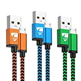 Cable Micro USB Carga Rápida Aioneus Cargador Android 3Pack 2M Largo Cable Android Nylon Movil Cables Cargador para Samsung J4 Plus J5 J6 J7 S7 S6 Edge A10 A6 Tablet, Huawei, Lenovo, Moto, LG, PS4