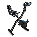 Capital Sports Azura 2 - Bicicletas estaticas, Bicicleta estatica con Altura Regulable en 7 Niveles, Bici estatica Plegable, hasta 100 kg, 8 Niveles de Resistencia, Monitor, Respaldo, Negro