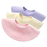 Baberos Bebe Bandanas Bufanda Toalla Drool Bebé Tela Para Niña Niño Recien Nacido, 100% Algodón Suave y Absorbente, 3Pcs