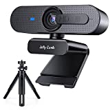 Webcam 1080P Full HD Enfoque automático con Micrófono Estéreo, Jelly Comb Cámara Web USB con trípode y Cubierta de privacidad para PC, computadora, Zoom, XSplit, Skype, Conferencia