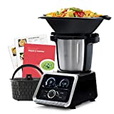 Mellerware - Robot de Cocina Tasty! 1000W | Capacidad 3.5L | Temperatura hasta 120ºC | Temporizador | 12 Velocidades + TURBO PULSE | +200 recetas | Báscula integrada | INOX | Accesorios | Negro