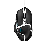 Logitech G502 HERO Ratón Gaming Edición Especial con Cable Alto Rendimiento, Captor HERO 25K, 25,600 DPI, RGB, Peso Personalizable, 11 Botones Programables, PC/Mac, Blanco y Negro