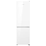 Hisense RB438N4GX3 - Frigorífico Combi No Frost, Capacidad Neta 334 L, 2 Metros de Alto, Compresor Inverter, Cajón 0°, Botellero Cromado, Silencioso 38 dBA, Acabado Cristal Blanco