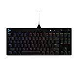 Logitech G PRO TKL Teclado Gaming Mecánico sin teclado numérico, Teclas GX-Clicky Azules, RGB LIGHTSYNC, Diseño portátil para esports, Cable Micro USB Desmontable, Disposición QWERTY US - Negro