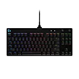 Logitech G PRO TKL Teclado Gaming Mecánico sin teclado numérico, Teclas GX-Clicky Azules, RGB LIGHTSYNC, Diseño portátil para esports, Cable Micro USB Desmontable, Disposición QWERTY US - Negro