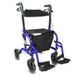 Mobiclinic, Modelo Picasso, Andador para mayores, minusválidos, adultos o ancianos, rollator, caminador, andador, aluminio, ligero, plegable, con asiento y 4 ruedas, azul