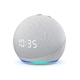 Echo Dot (4.ª generación) | Altavoz inteligente con reloj y Alexa | Blanco