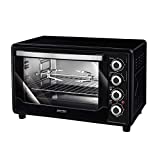 MPM MPE-07T Horno eléctrico de Sobremesa convección 45 litros, Acero Inoxidable, asador de Pollo, Temporizador, Ajuste Temperatura, Negro, 2000W