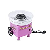 HOMCOM Máquina de Algodón de Azúcar Eléctrica Profesional Estilo Retro Regalo Infantil para Fiestas Cumpleaños Acero Inox. Aluminio 450W-550W Cotton Candy Machine 30x30x28cm