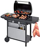 Campingaz 2 Series Classic LX Vario Barbacoa a Gas, BBQ con 2 Quemadores, 7.5 KW, Plancha y Parrilla de Acero Estampado, 2 Mesas Laterales, Color Antracita