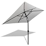 vidaXL Sombrilla de Jardín Rectangular Plegable Tela Beige 200x300 cm Parasol