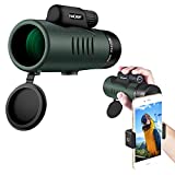 K&F Concept Telescopio Monocular 12x50 HD Zoomshot,Catalejos Monoculares BAK-4 y Lente FMC con Adaptador de Teléfono,Monoculo Telescopio Impermeable para Observación de Aves, Caza, Camping, Concierto