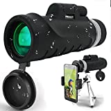 Telescopio Monocular,12X42 con Enfoque Dual Zoom Óptico Impermeable Visión Partido Fútbol Pájaros Turismo Caza Senderismo Conciertos Viaje Navegación a Prueba de Nieble Día y Noche