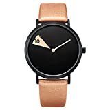 SHENGKE Reloj Minimalista para Mujer Correa de Cuero Ultrafina Moda Relojes de Cuarzo para Mujer Relojes a Prueba de Agua Reloj de Mujer?Black