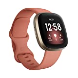 Fitbit Versa 3 - Smartwatch de salud y forma física: con 6 meses de servicio Premium incluidos, GPS integrado, Nivel de recuperación diario y batería de +6 días, Color Rosa / Dorado, Talla única