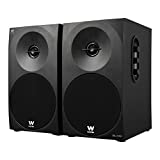 Woxter Dynamic Line 410 – Altavoces estéreo 2.0 Autoamplificados con 150W de potencia, Madera, Woofer de 4 pulgadas, 2 Tweeter, 3.5 mm, RCA, Control volumen, agudos, graves, Bookself Speakers, Negro