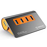 ORICO Hub USB 3.1 Alimentado, 4 Puertos SuperSpeed 10Gbps Aluminio Data Hub con Cable USB 3.0 1M y LED, para Apple MacBook, Macbook Air y Ordenador Portátil