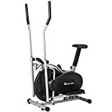 TecTake 1 Maquina Fitness Bicicleta eliptica Gimnasia estatica Entrenador Cardio Gimnasia con Pantalla LCD