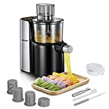 GEKER Máquina de Hacer Pasta y Fideos, Máquina Automática con 9 Variedades de Pasta, Accesorio de Limpieza, Vaso Medidor y Libro de Recetas, Capacidad para 750g, Color Negro