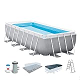 Intex 26792NP - Piscina rectangular intex prisma frame 488 x 244 x 107 cm + depuradora, Multicolor