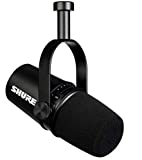 Shure MV7 Micrófono dinámico USB/XLR para podcasts, grabación, retransmisiones y partidas en Directo, Salida de Auriculares, tecnología de Aislamiento de Voz, con Certificado TeamSpeak, Negro