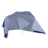 Outsunny Sombrilla de Playa con Paneles Laterales Tipo Tienda Parasol para Protección de Rayos UV ?210x222cm Azul