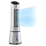 Klarstein 45 W, Climatizador Portatil Frio 5 en 1 Ionizador, Mini Enfriador de Aire Evaporativo de Agua, Silencioso Modo Noche, Humidificador, Ventilador, Purificador, Aparatos Aire 180m³/h, Gris