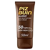 Piz Buin, Allergy Protector Solar Facial, SPF 50+ Protección Muy Alta para Pieles Sensibles al Sol, 50 ml