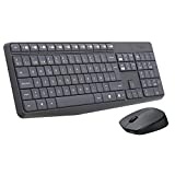 Logitech MK235 Combo Teclado y Ratón para Windows, 2,4 GHz con Receptor USB Unifying, Ratón Inalámbrico, 15 Teclas con Función, Batería de 3 Años, PC/Portátil, Disposición QWERTY Español - Negro