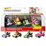 Hot Wheels Mario Kart Primera Aparición Pack con 4 Mini Coches de Juguete con Personaje, Regalo para Niños +3 Años (Mattel GWB37)