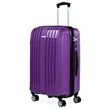 ITACA - Maleta Mediana expandible para Viaje rígida con 4 Ruedas Dobles Fabricada en Polipropileno con Cerradura TSA, Ligeras y s 760260, Color Morado