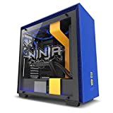 NZXT H700i - Caja PC Gaming de tamaño mediano ATX - Dispositivo inteligente con tecnología CAM - Control de RGB y ventilador - Panel de vidrio templado – Edición Ninja, amarillo/azul