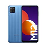 Samsung Smartphone Galaxy M12 con Pantalla Infinity-V TFT LCD de 6,5 Pulgadas, 4 GB de RAM y 128 GB de Memoria Interna Ampliable, Batería de 5000 mAh y Carga rápida Azul (ES Versión)