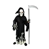 Spooktacular Creations - Disfraz de Fantasma para niños Que Brilla en la Oscuridad, Negro (Negro, Large)