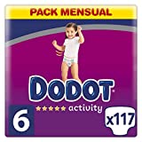 Dodot Pañales Bebé Activity Talla 6 (+13 kg), 117 Pañales con Ajuste Más Resistente