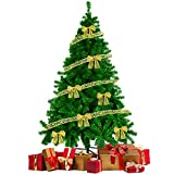 Lanlelin Arbol de Navidad 180 cm, Árbol de Navidad Verde 850 Puntas de Ramas C/Soporte Metálico y Cinta Corbata Arbol de Navidad para Casa, Salón, Fiesta Decoración Navideña.