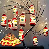 LED de Papá Noel Papá Noel Cadenas De Luz 2m 10LED Papá Noel Luces de ,Cadena con Pilas Luces de Hadas para Navidad para Decoracion,Navidad Fiesta Decoraciones Navideñas para Interiores y Exteriores