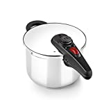 BRA Allure Olla a presión rápida 6 litros, acero inoxidable, apta para todo tipo de cocinas, incluido inducción [Amazon Exclusive]