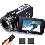 FawBrow Videocámara Cámara de Video Full HD 1080p 36MP videocamara con Zoom Digital 16X Función de Pausa con LCD de 3.0 ”y Pantalla de rotación de 270° Cámara de Video grabadora con Control Remoto