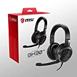 MSI IMMERSE GH30 V2 GAMING HEADSET - Auriculares Estéreo, Diseño Ligero y Plegable, Drivers Neodimio 40mm, Micrófono Extraíble, Regulador en Línea, Conector Jack 3.5mm y Cable Divisor Y - Alámbrico