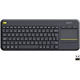 Logitech K400 Teclado Táctil Inalámbrico Plus para TV con un Control Multimedia y Panel Táctil, Teclado HTPC para TV conectada a PC, Windows, Android, Chrome OS, Portátil, QWERTY Español - Negro