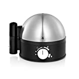 WMF Stelio - Cocedor de Huevos 380 W de hasta 7 huevos, Señal Acústica para Detener Cocción y Cocción Graduable, Acabados de Acero Inoxidable Cromargan® Mate